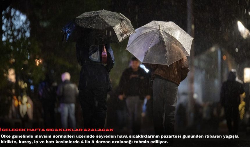 Gelecek hafta sıcaklıklar azalacak