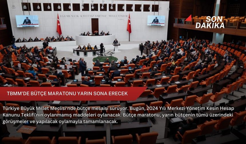 TBMM'de bütçe maratonu yarın sona erecek