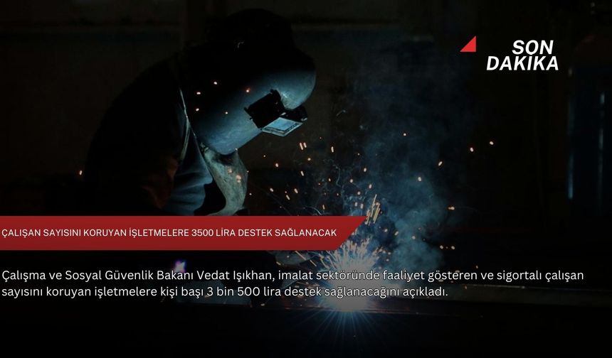 Çalışan sayısını koruyan işletmelere 3500 lira destek sağlanacak