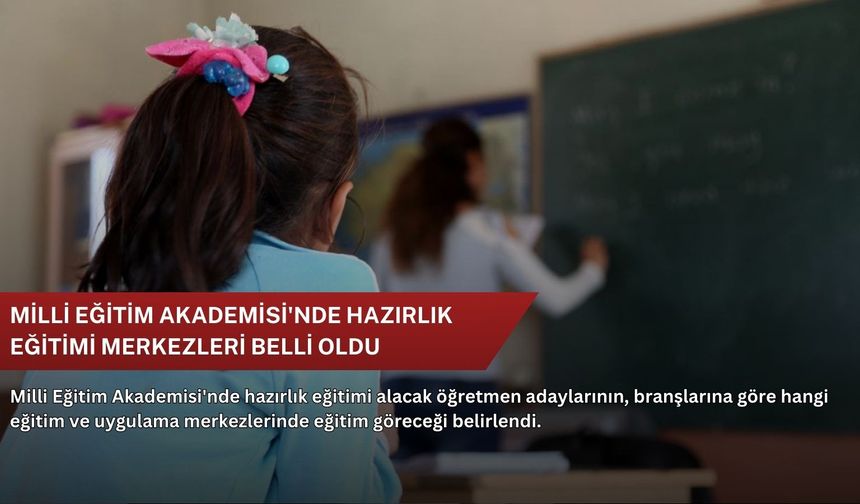 Milli Eğitim Akademisi'nde hazırlık eğitimi merkezleri belli oldu