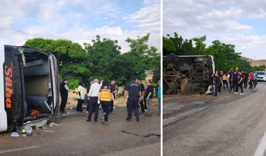 Kırıkkale’de yolcu otobüsü devrildi: 3’ü ağır 41 yaralı