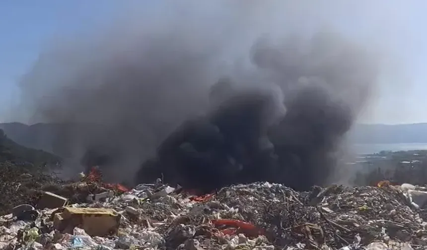 İznik’te çöplük alanda korkutan yangın