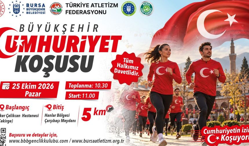 Cumhuriyet’in 103. yılı Bursa’da 5 kilometrelik koşuyla kutlanacak
